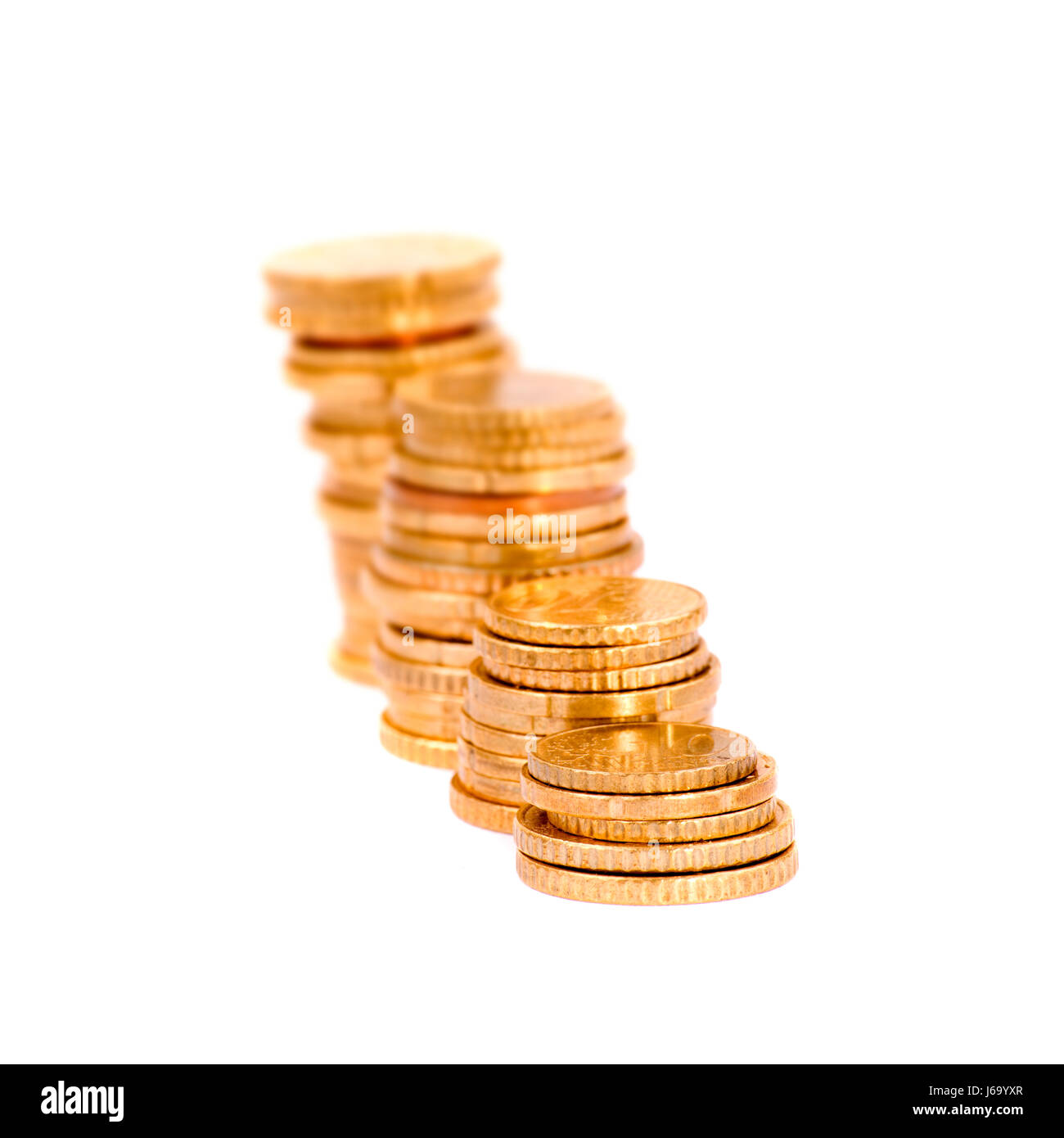 einige einige wenige Währung Münzen Stack Grenzen Finanzkrise Geld Finanzen Stockfoto