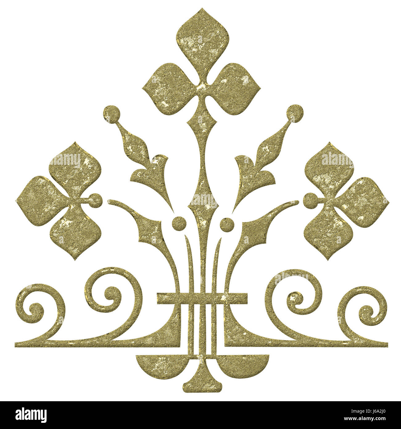 Metall-Ornamento isoliert optionale grafische Goldschmuck Schmuck ornament Stockfoto