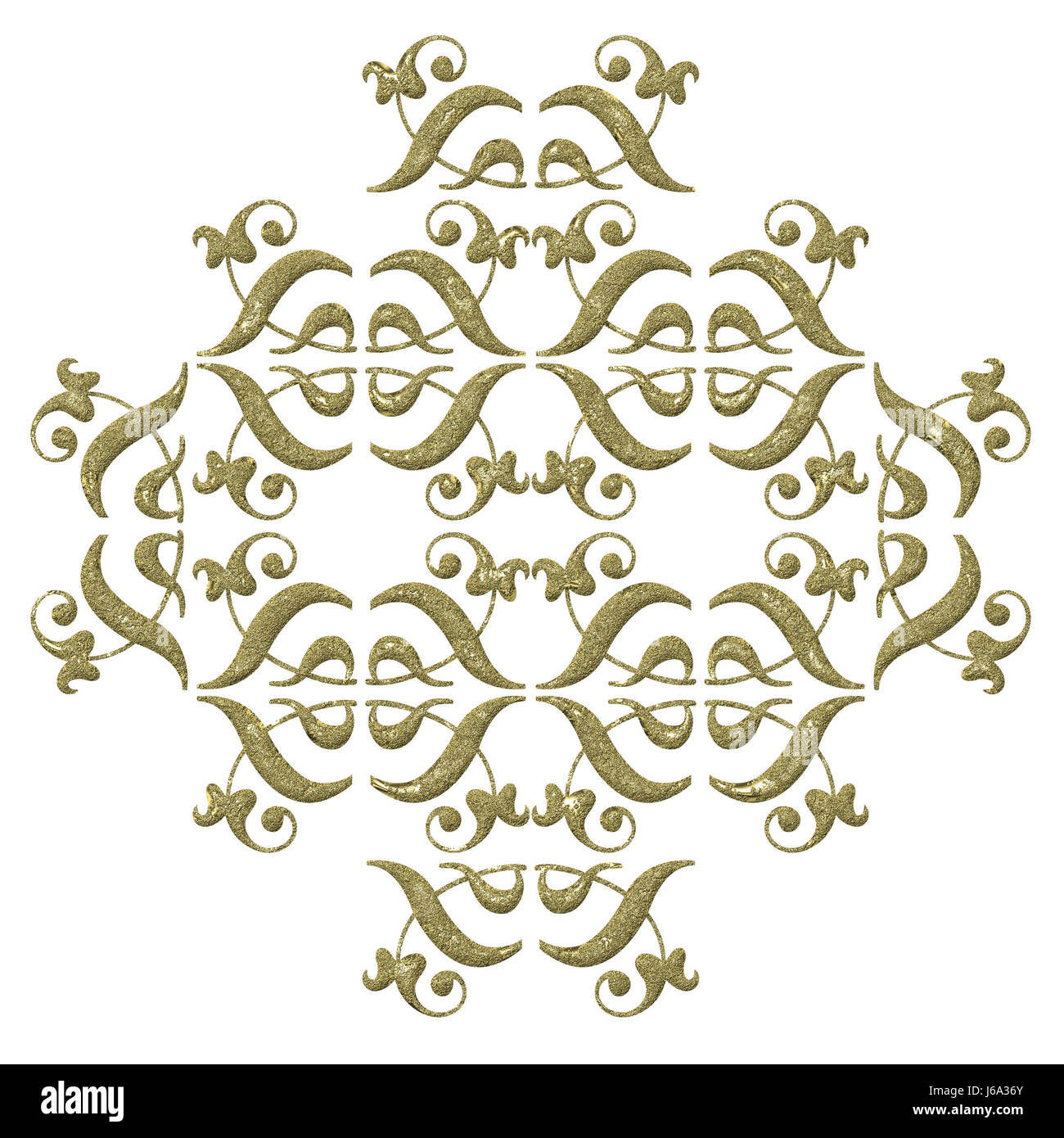 Antike Ornamento gold isoliert optional Emblem Grafik Antikschmuck Stockfoto