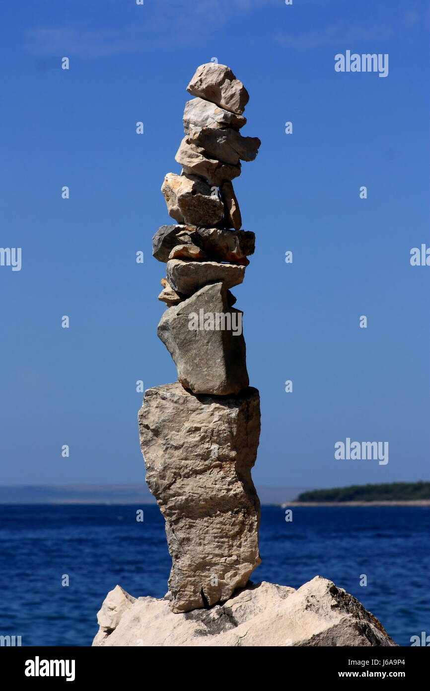 Stein-Urlaub Urlaub Urlaub Urlaub Felsen Gleichgewicht Gleichgewicht meditation Stockfoto