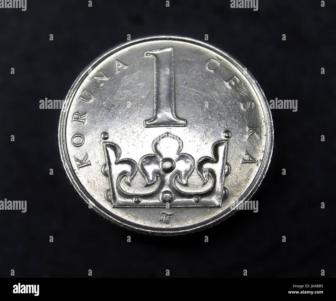Währung Münze Metall metallic Tschechische Kopf Krone Bank kreditgebende Institution Objekt Stockfoto
