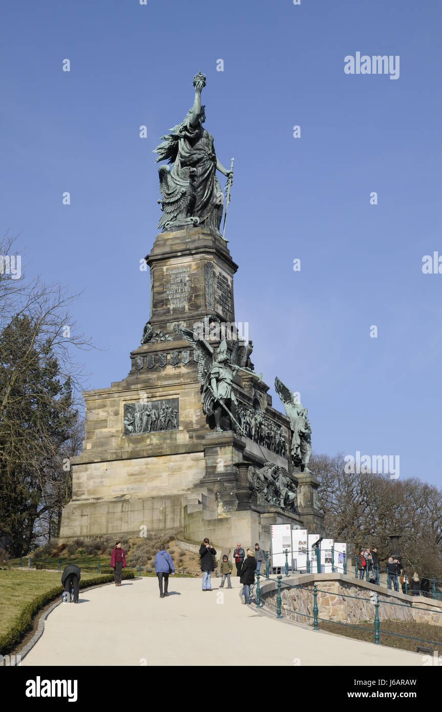 Denkmal Rhein Kaiser König reich Rheingau Rhein Hessen William Bund Stockfoto