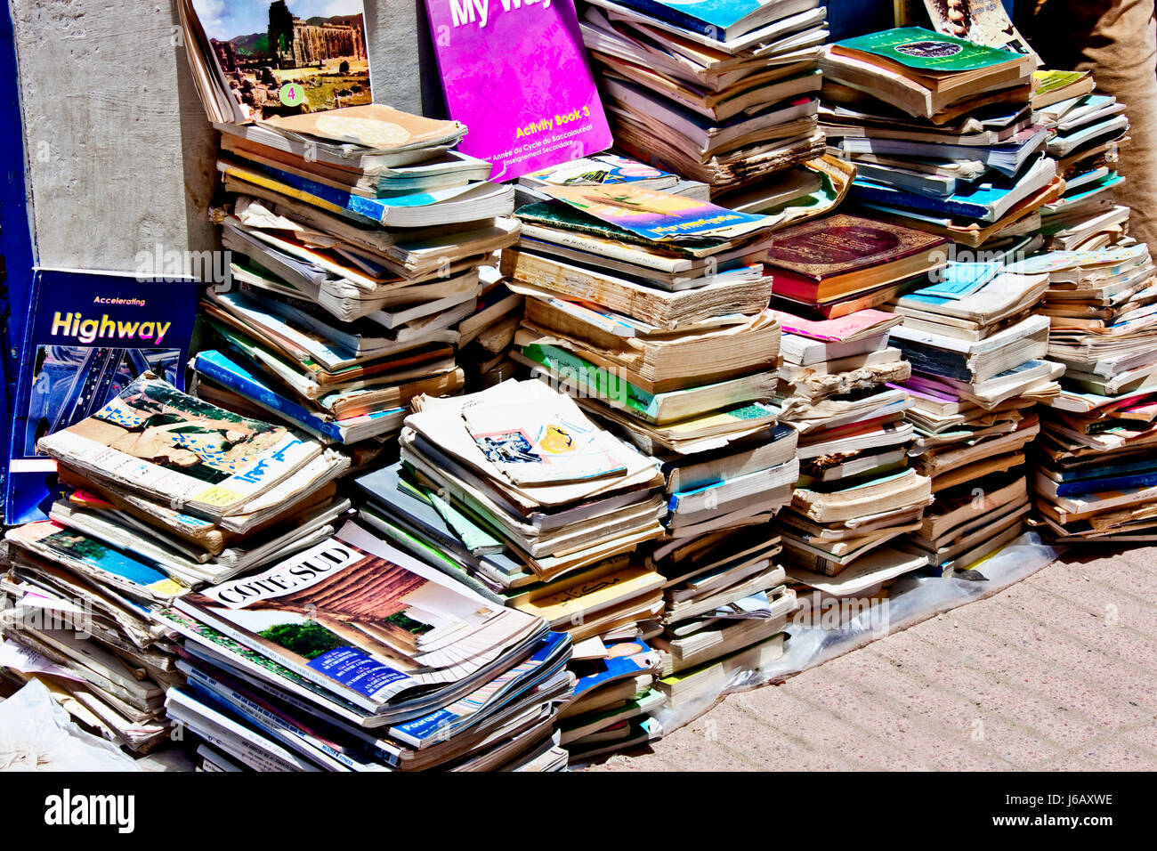 Antike Vintage Magazin Retro recycling alte Buch Hintergrund Hintergrund Zeitung Stockfoto