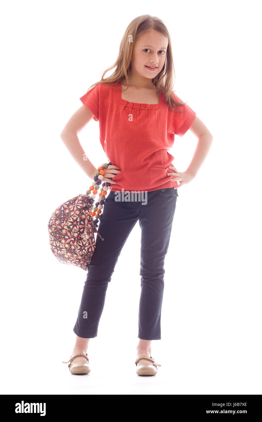 Mode posiert Glück Foto Model Modell Kind Mädchen Mädchen süß isoliert Stockfoto