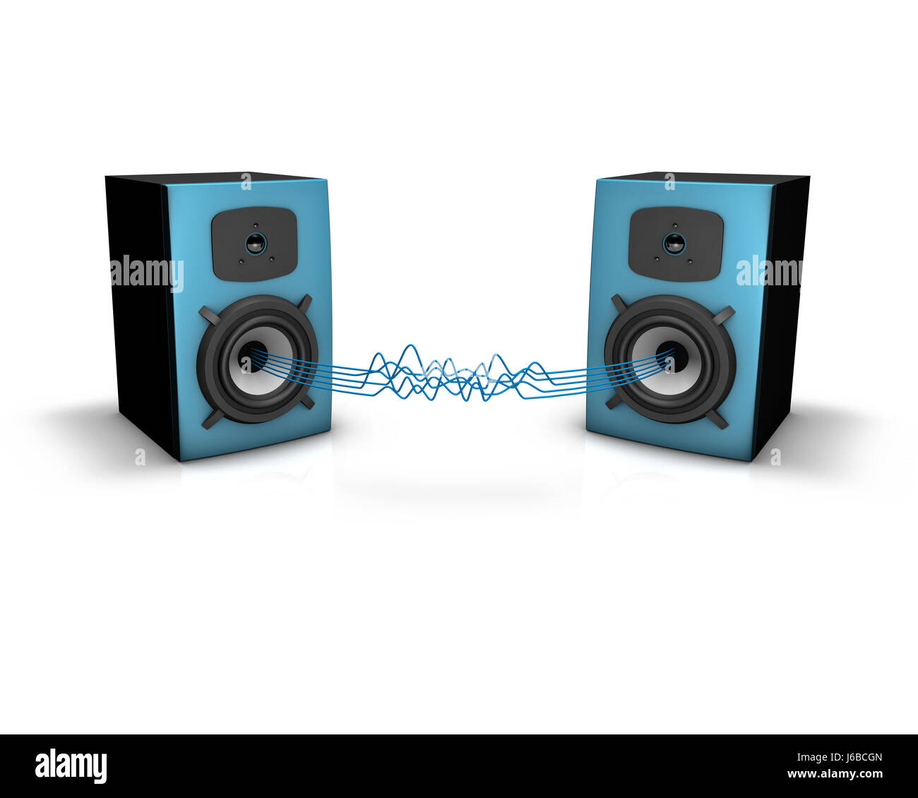 Musik hören laute Lautsprecher Schwingungen Volumen Hintergrund Hintergrund Lautsprecher Stockfoto