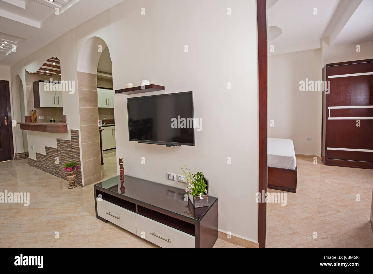 Living room Lounge in Luxus Apartment zeigen Home Übersicht interior design Einrichtung Einrichtung Stockfoto