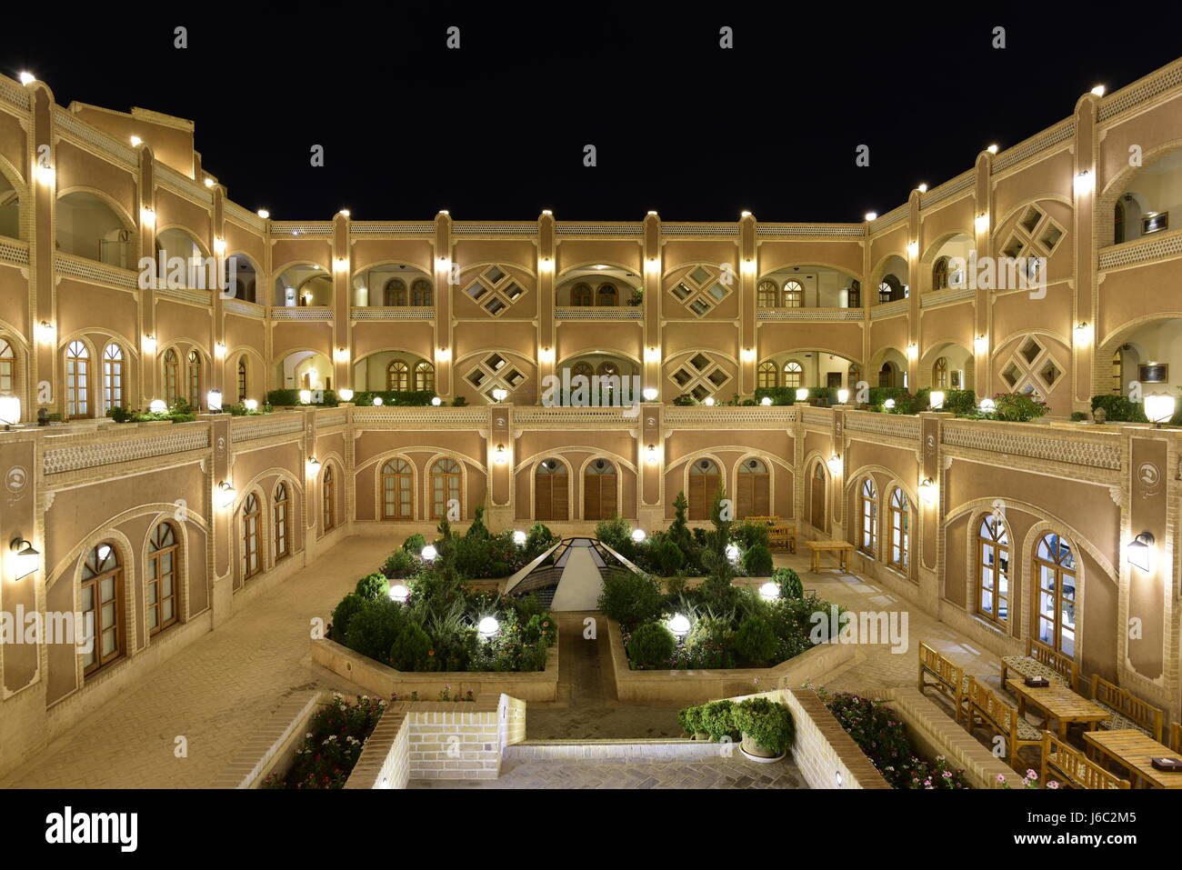 Traditionelle Architektur des Hotels in Yazd, Iran Stockfoto