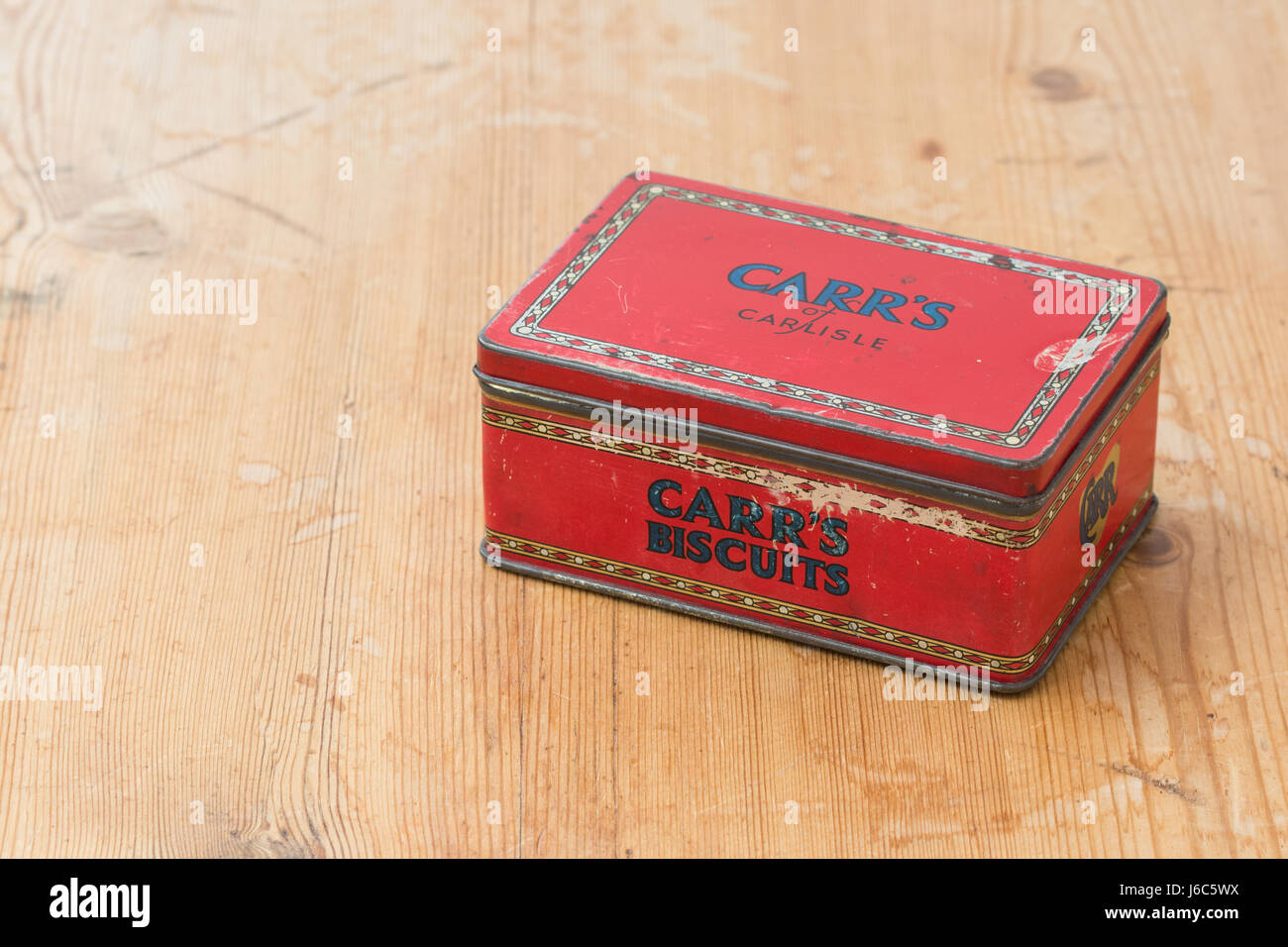 Carrs Kekse Vintage Keksdose Stockfoto