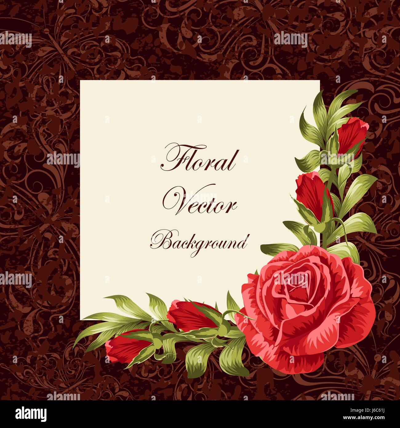 Vintage Karte mit Blumen Stock Vektor