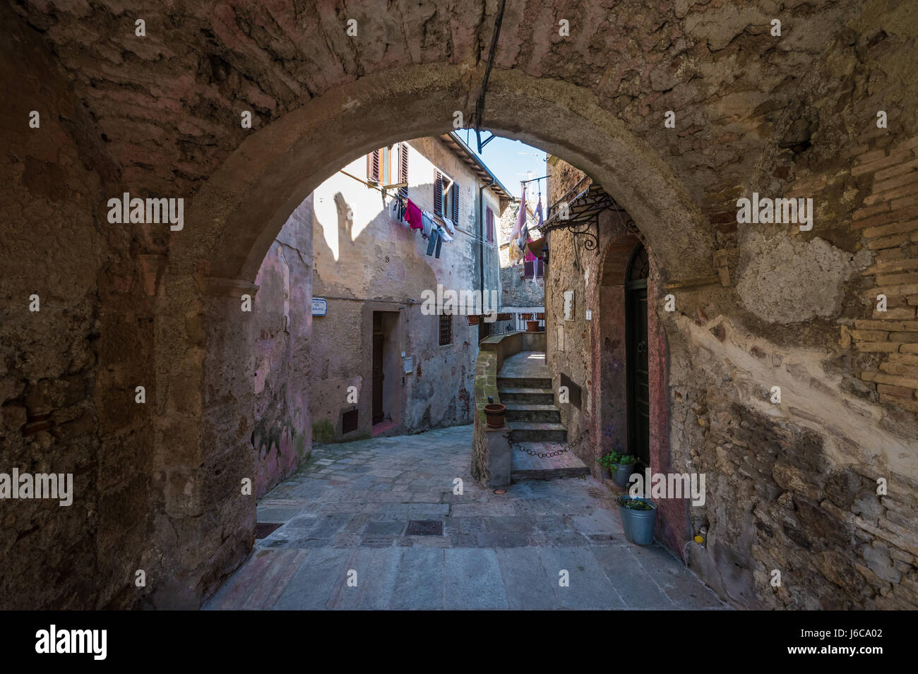 Capalbio, Italien - das historische Zentrum der mittelalterlichen Stadt in der Region Toskana, kulturell in der Renaissance sehr berühmt Stockfoto