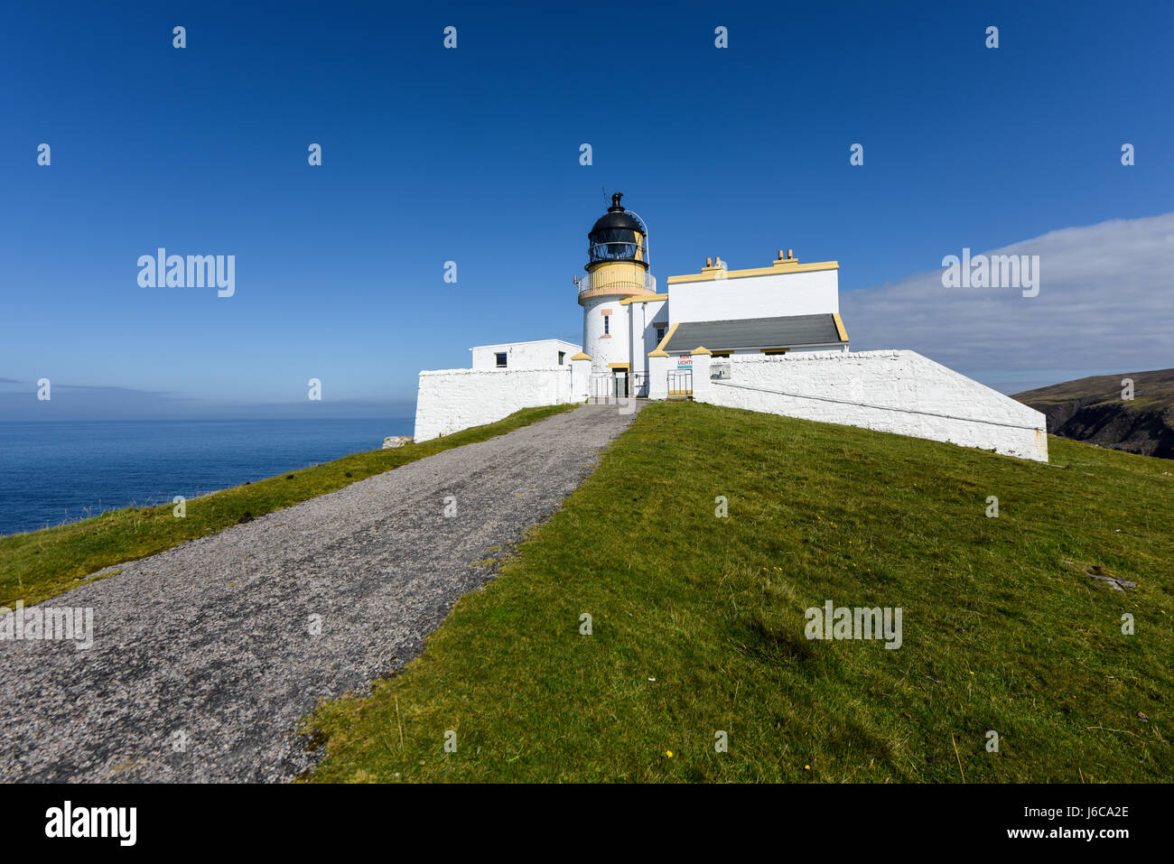 Stoner Head Leuchtturm am Point of Stoner. Sutherland, Highlands, Schottland, Vereinigtes Königreich Stockfoto