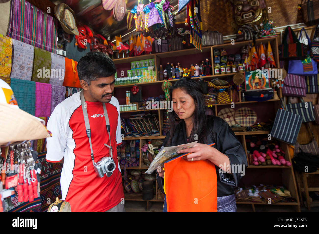 Tourist in Thimphu, bhutan Stockfoto