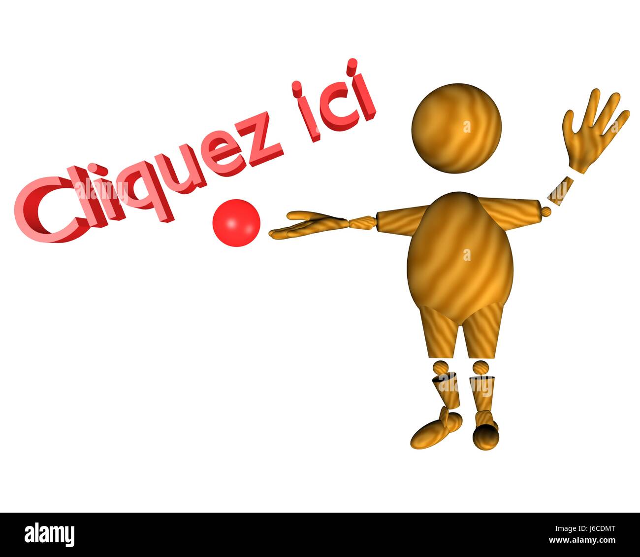 Klicken Sie auf französische Version angeben hier zeigen Objekt isoliert Modell Design-Projekt Stockfoto