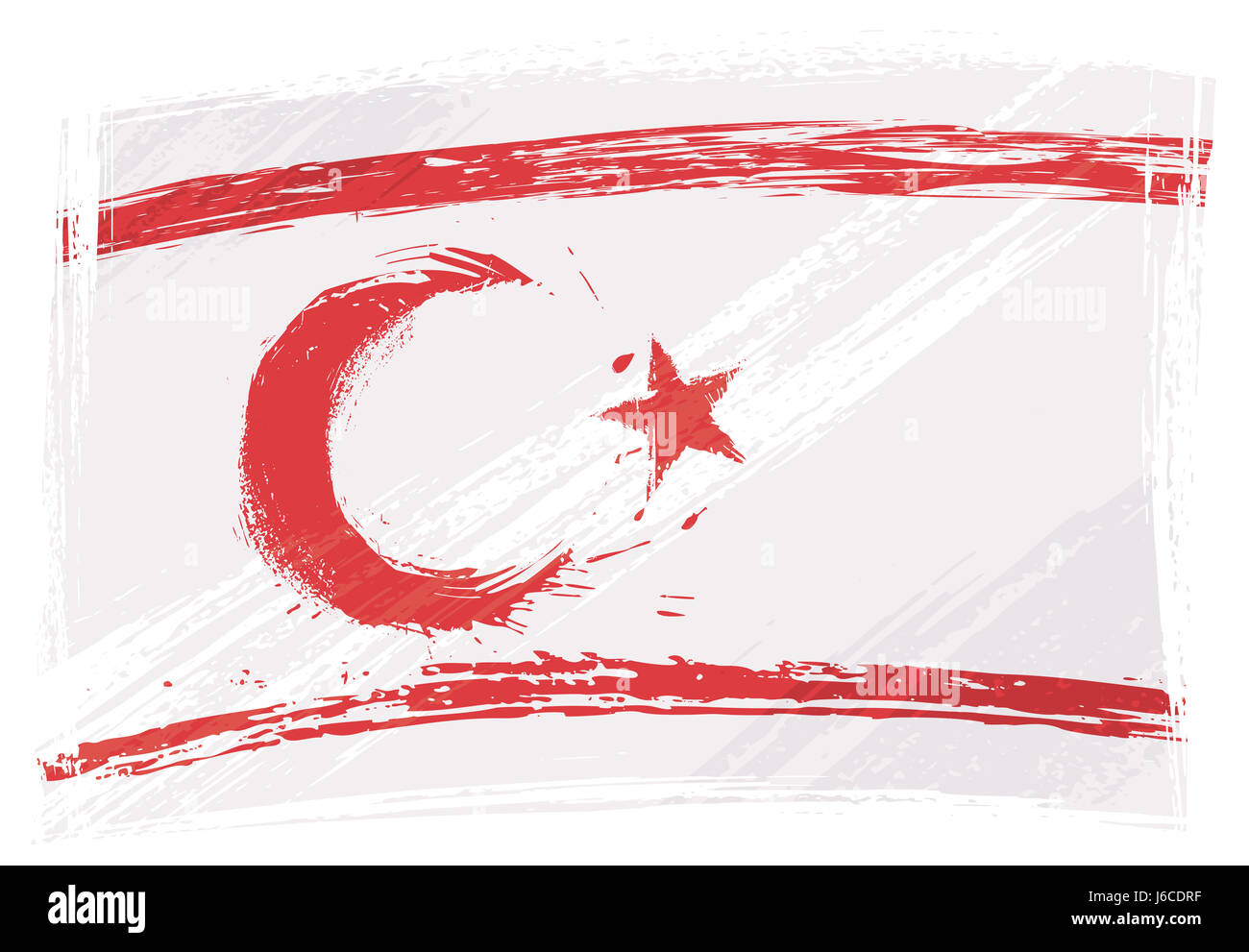 Flagge Türkei türkische Zypern Republik von isolierten Europa Abbildung daub Stockfoto