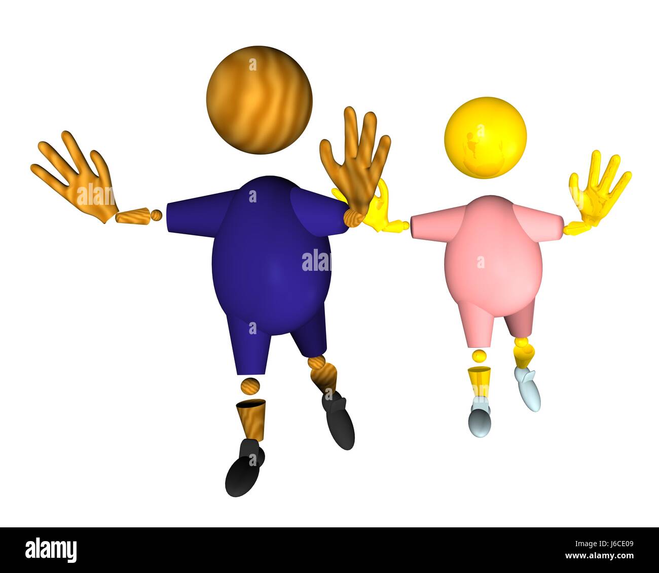 Panik nachdem junge junge männliche junge Mädchen Mädchen Kerl blaue Objekt isoliert ausgeführt Stockfoto