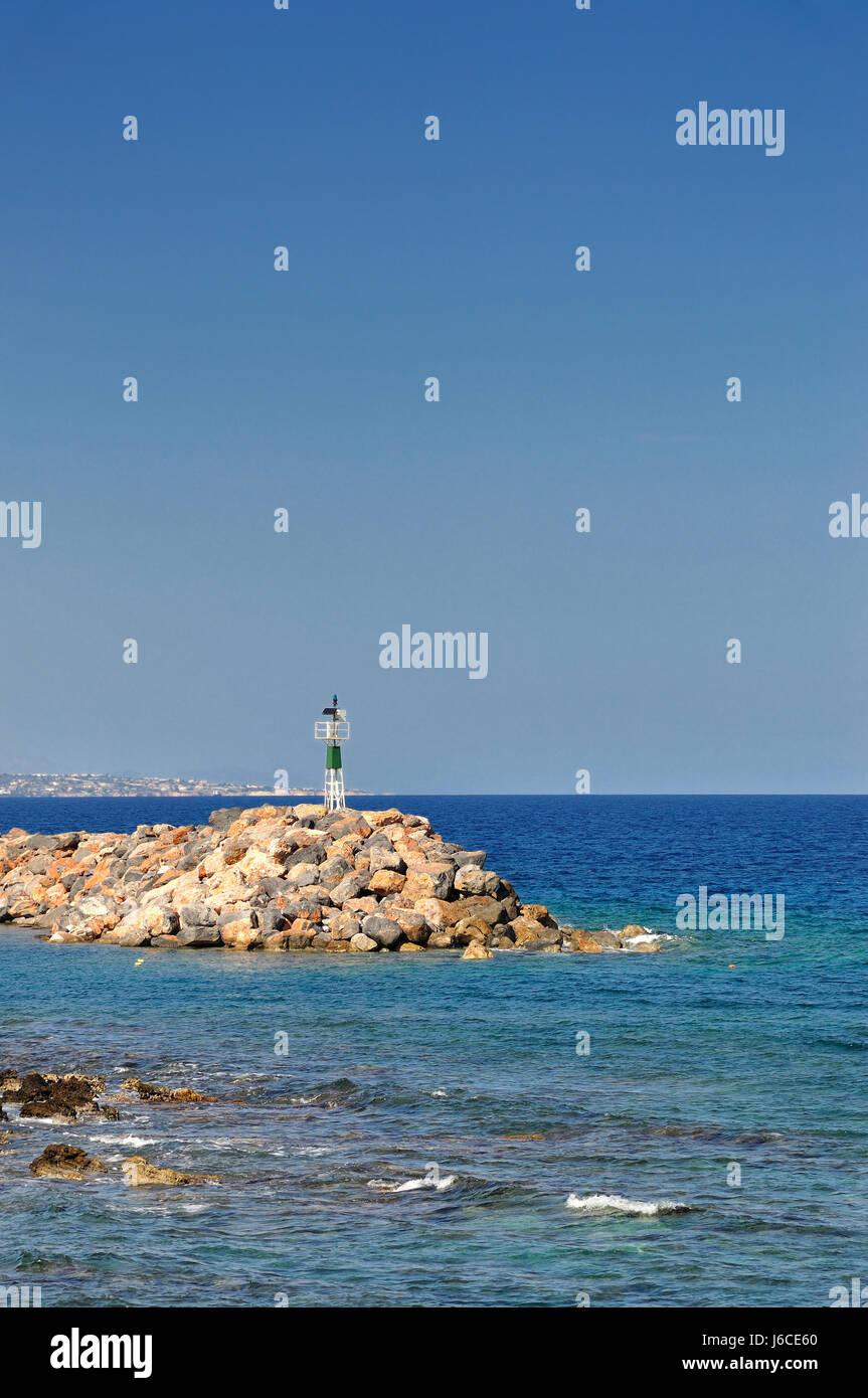 Küste Orientierung Navigation Leuchtfeuer Langue Land Salzwasser Meerwasser Ozean Stockfoto
