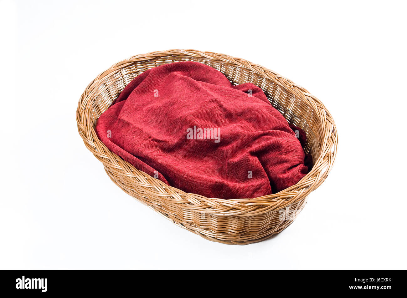 Korb geflochten geflochtene Weidenkorb isoliert optional leere europäischen kaukasischen Stockfoto