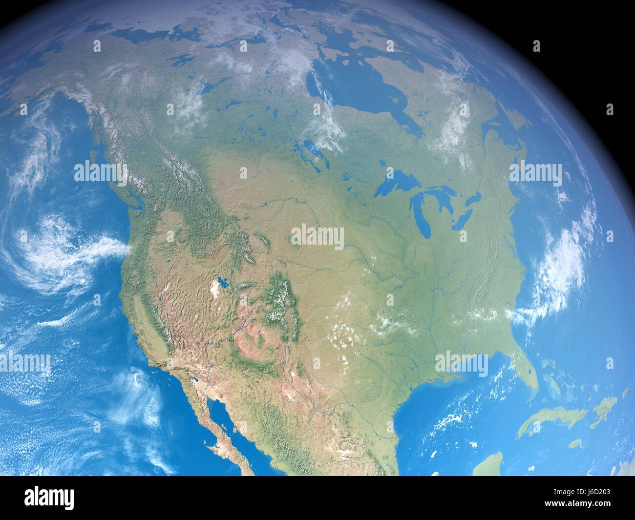 Nord-Amerika aus dem Weltraum Stockfoto