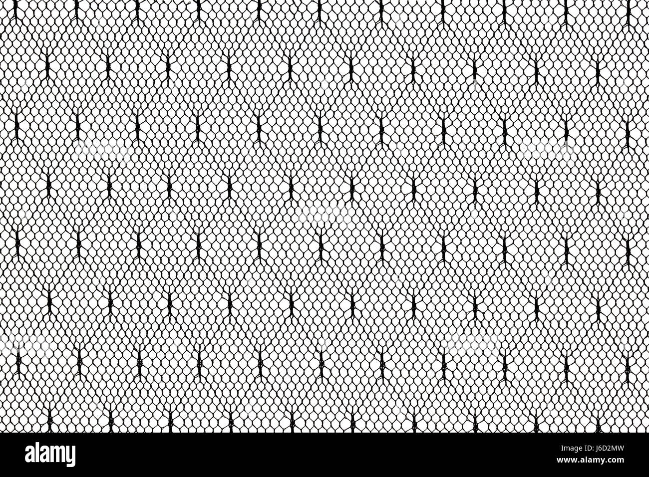 schwarze dunkelhäutige kohlschwarze tiefschwarze net Netz Muster Spitze Stoff Textur detail Stockfoto