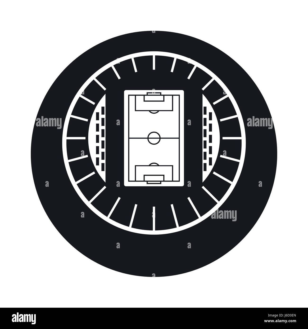 Runde Stadion Draufsicht Symbol, einfachen Stil Stock Vektor