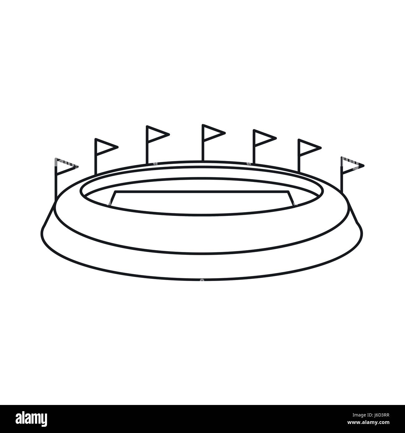 Stadion-Symbol im Umriss-Stil Stock Vektor