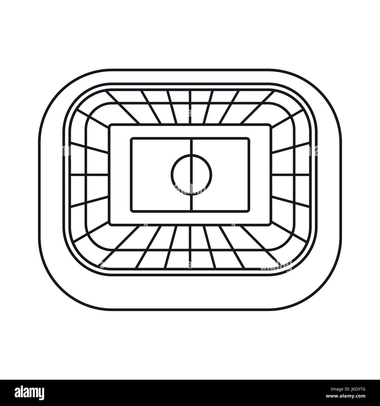 Stadion-Draufsicht-Symbol, Umriss-Stil Stock Vektor