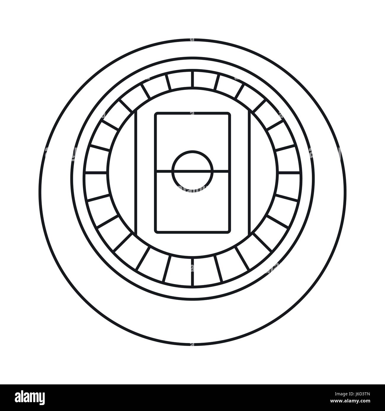 Runde Stadion Draufsicht Symbol skizzieren Sie Stil Stock Vektor