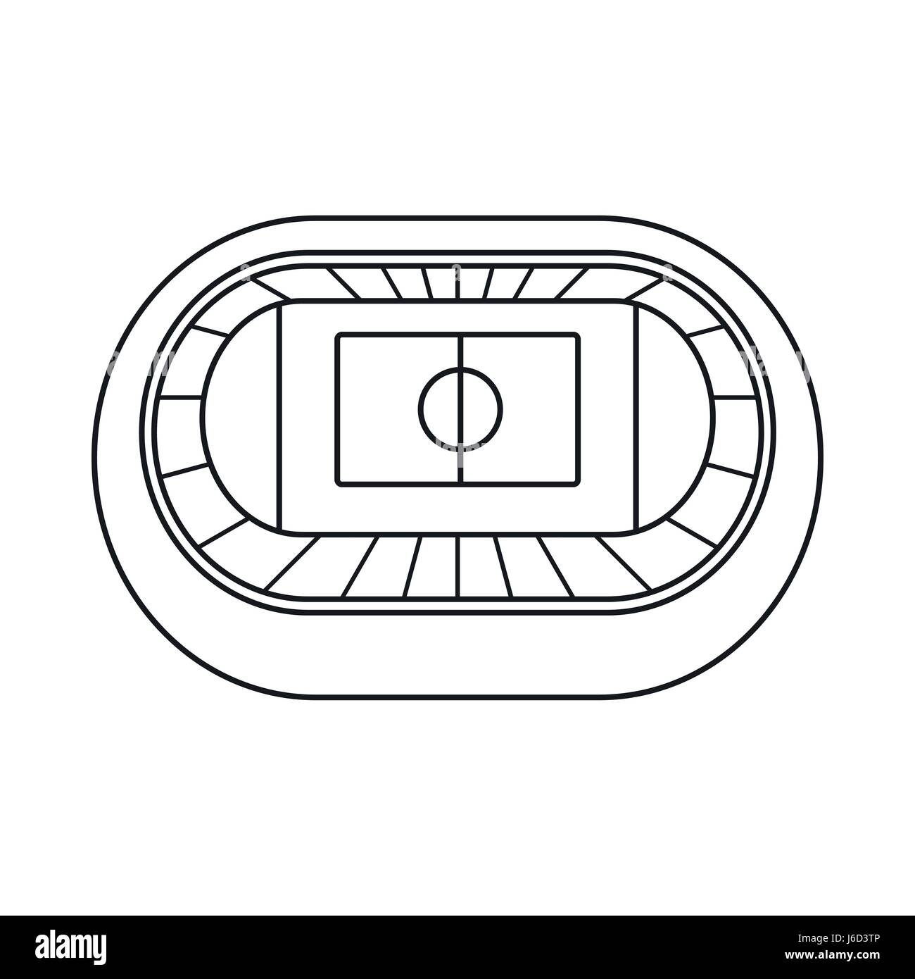 Stadion-Draufsicht-Symbol, Umriss-Stil Stock Vektor