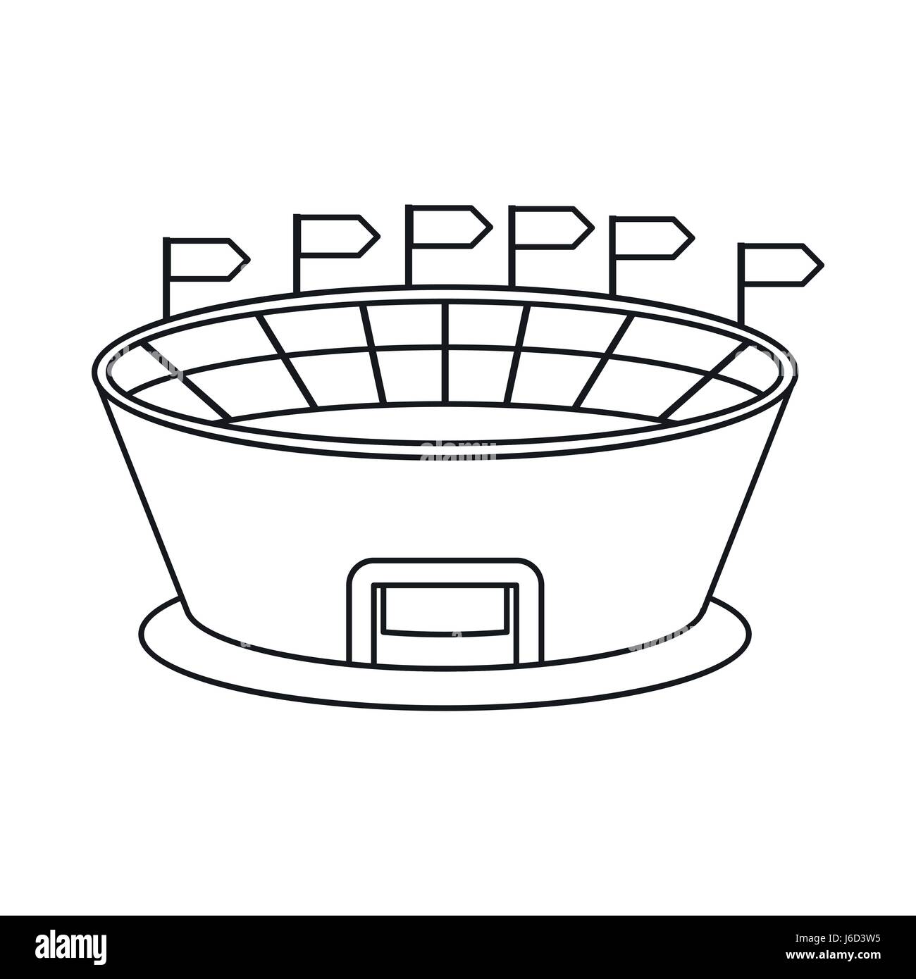 Stadion-Symbol im Umriss-Stil Stock Vektor