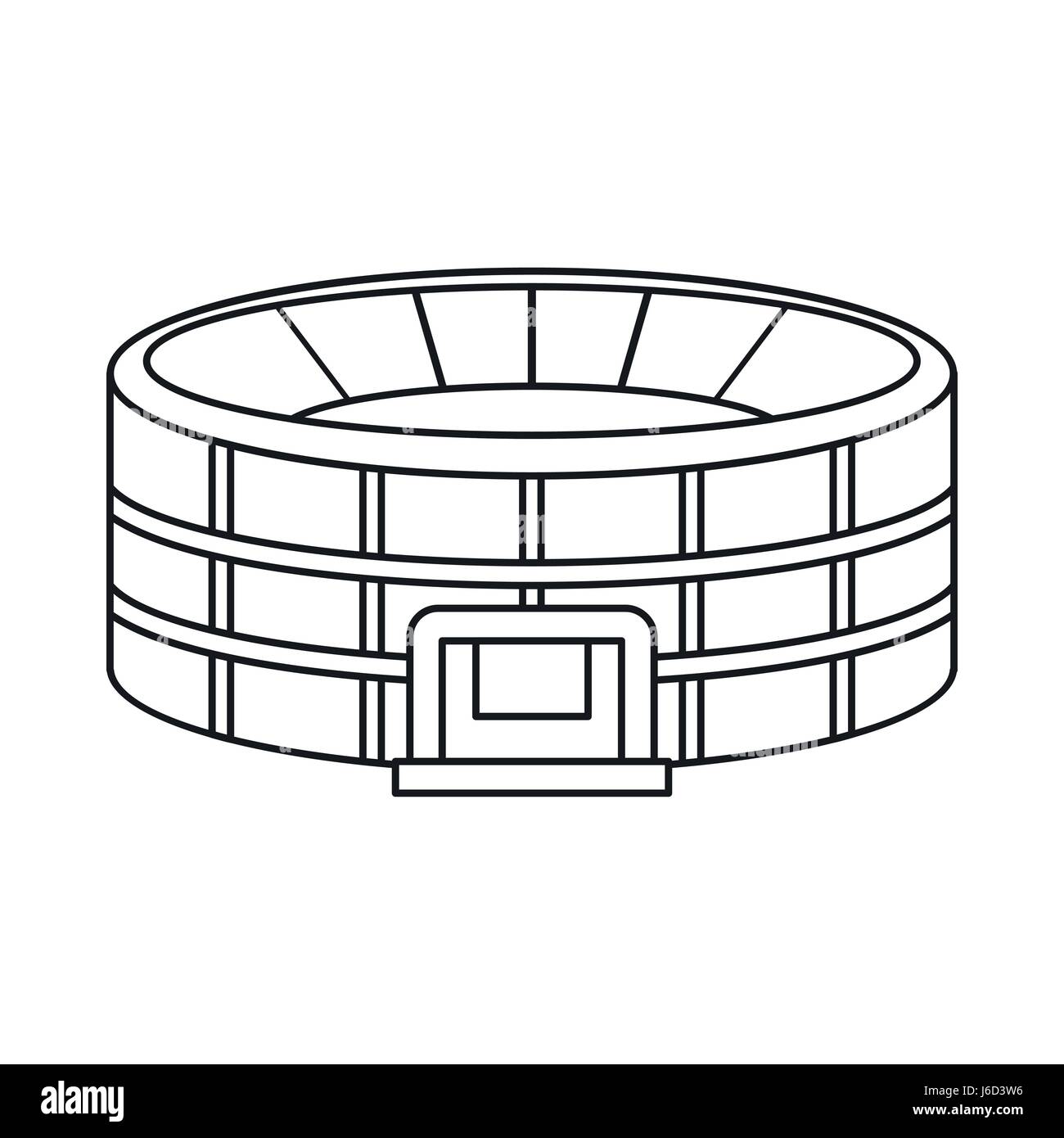 Stadion-Symbol im Umriss-Stil Stock Vektor