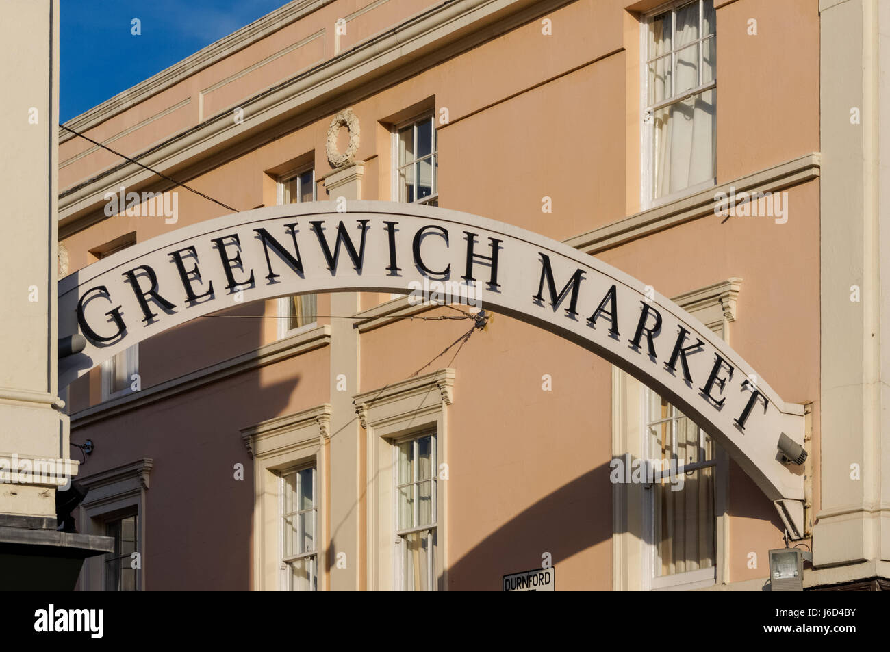 Greenwich Markt Zeichen, London England Vereinigtes Königreich UK Stockfoto