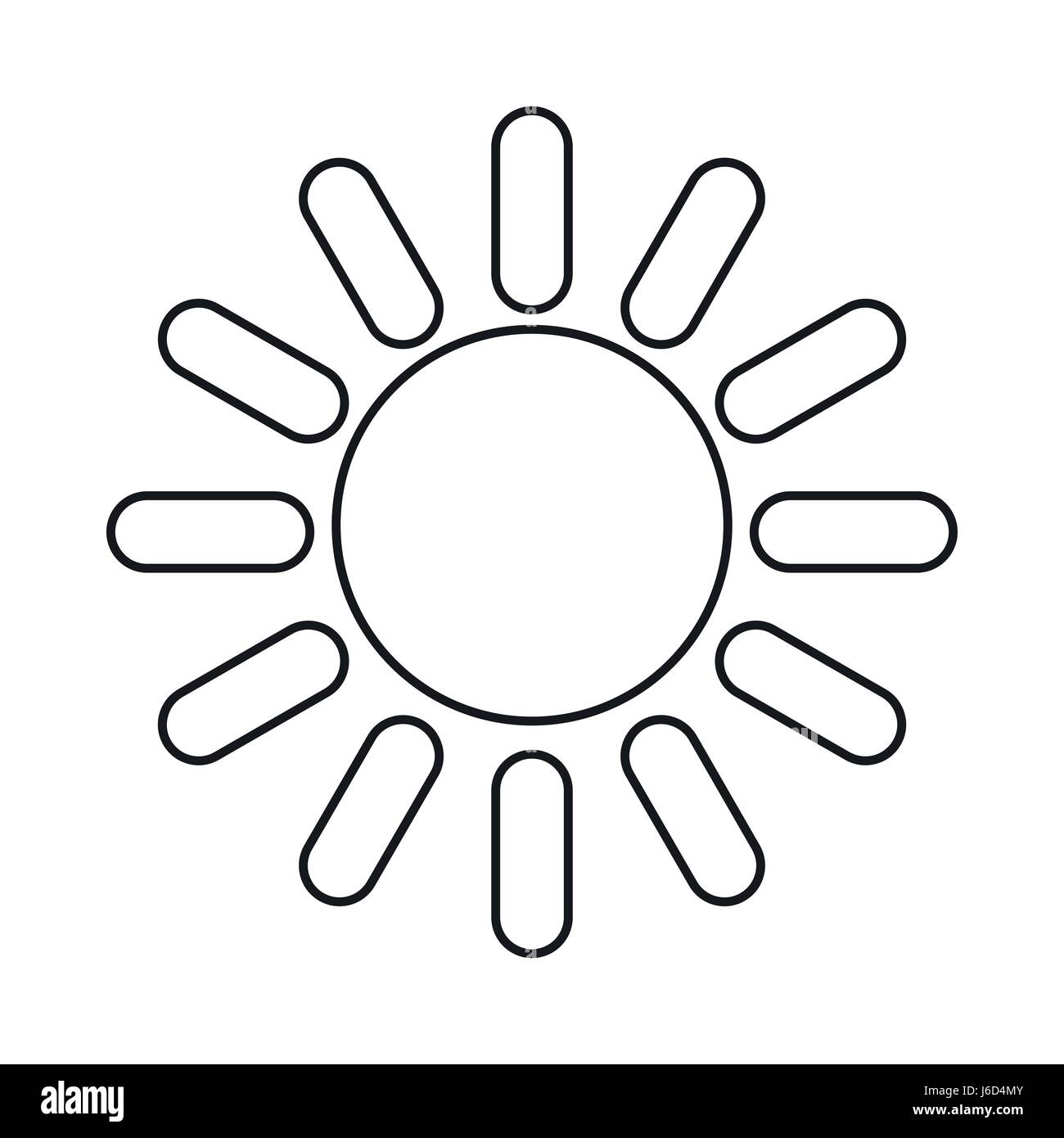 Sonnen-Symbol im Umriss-Stil Stock Vektor