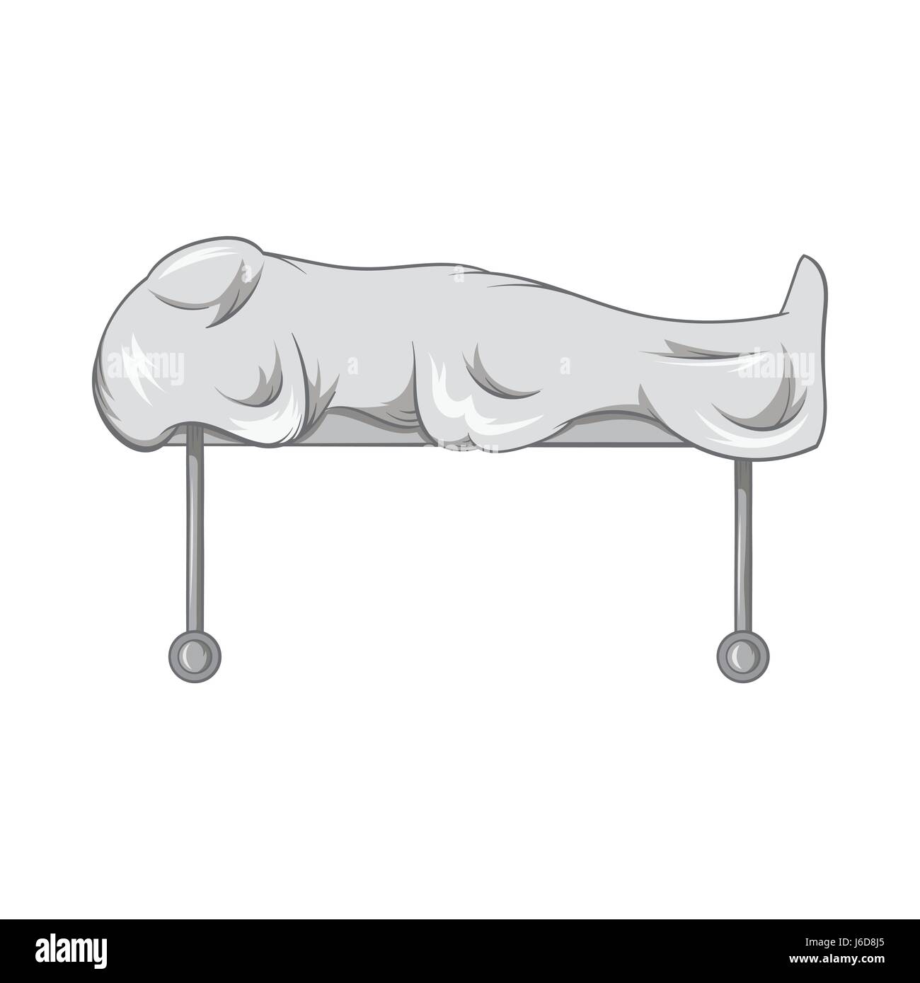 Tot auf der Bahre Symbol schwarz Stil Monochrom Stock Vektor