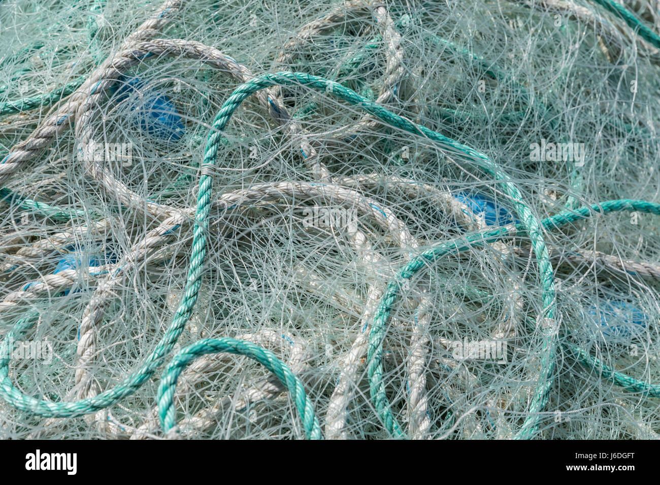 Hintergrund der Linien und grüne Seile für Fischerei Stockfoto