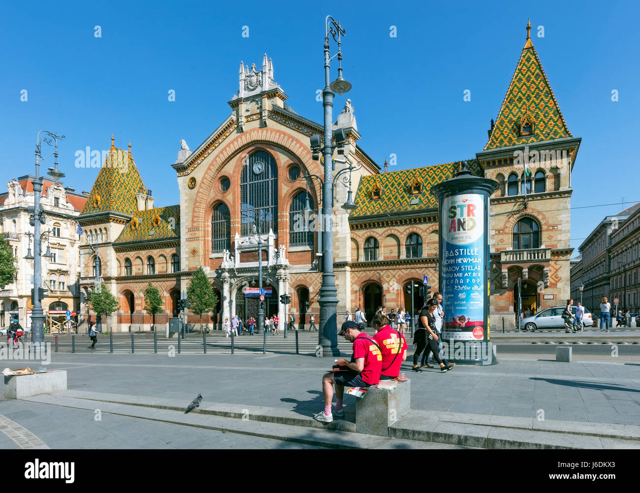 Stock Foto - zentrale Markthalle Budapest Ungarn. Entworfen von Gustav Eiffel in den späten 1800er Jahren Stockfoto