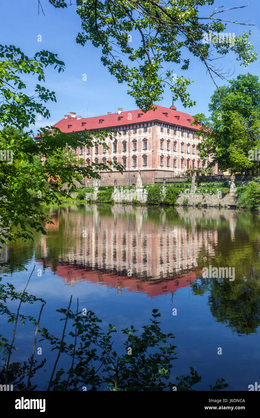 Barock-Schloss Libochovice, Nord-Böhmen, Tschechische Republik, Europa Stockfoto