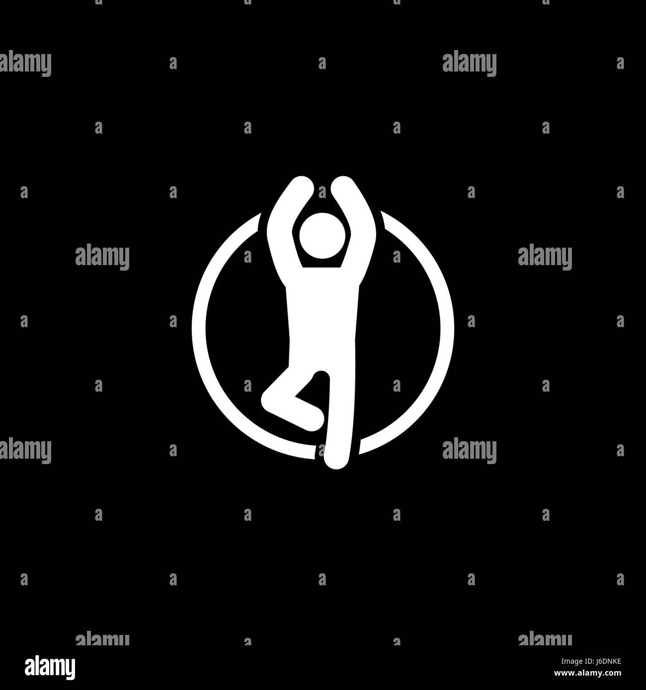 Yoga Fitness-Symbol. Flaches Design. Isolierte Darstellung. Stock Vektor