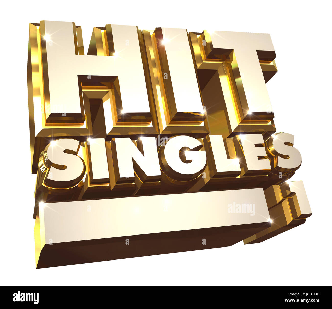 3D-Logo golden hit-singles Stockfoto
