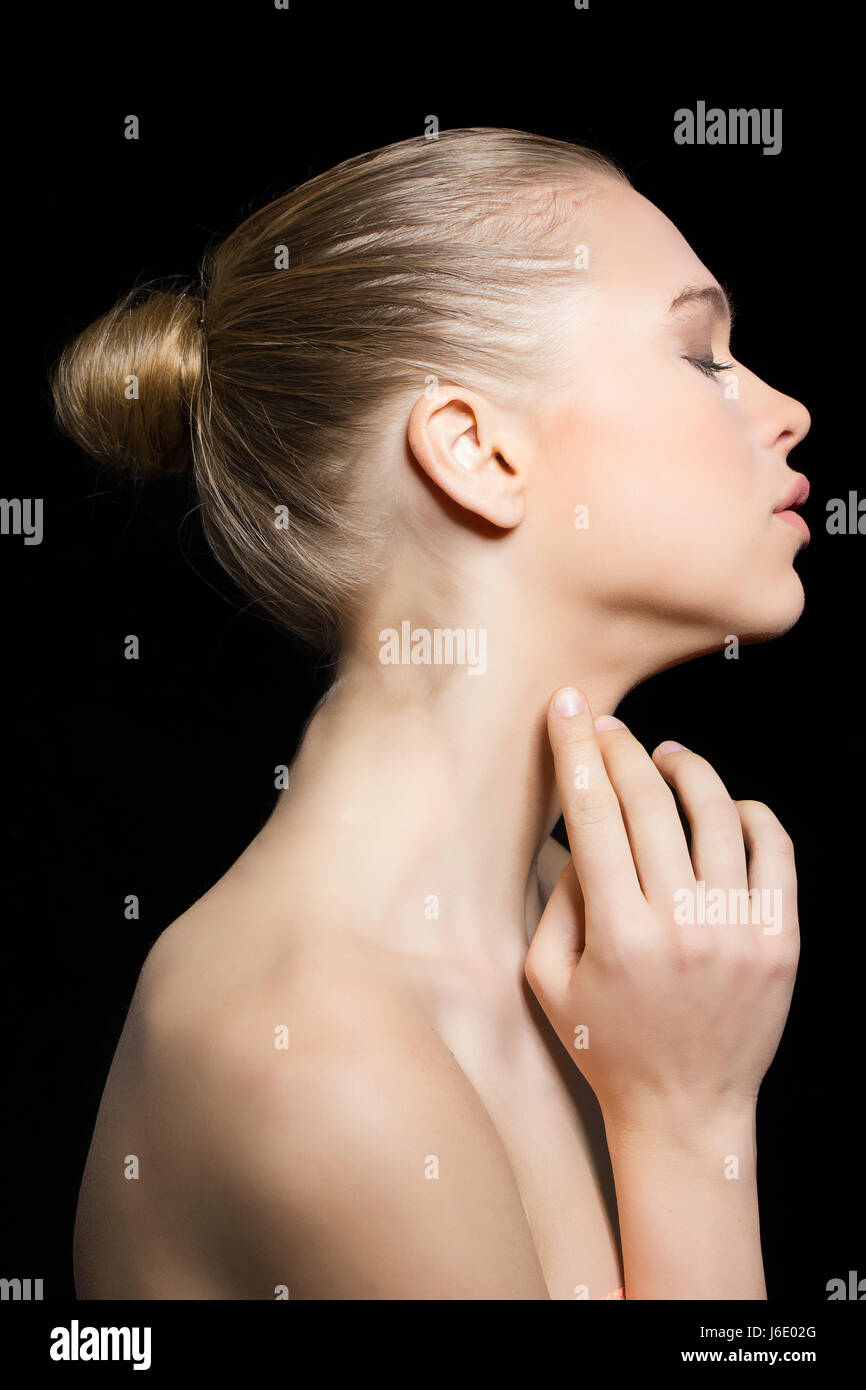 Beauty Foto mit natürlichen Make up Stockfoto