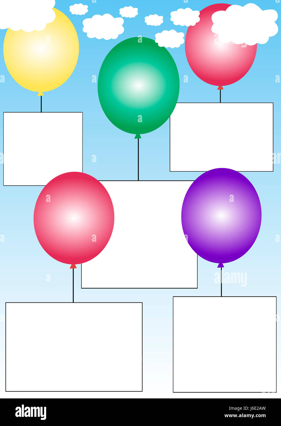 Banner von bunten Luftballons Stockfoto