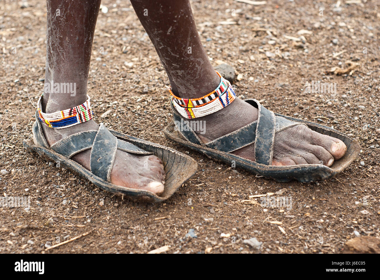 Maasai-Sandalen Stockfoto