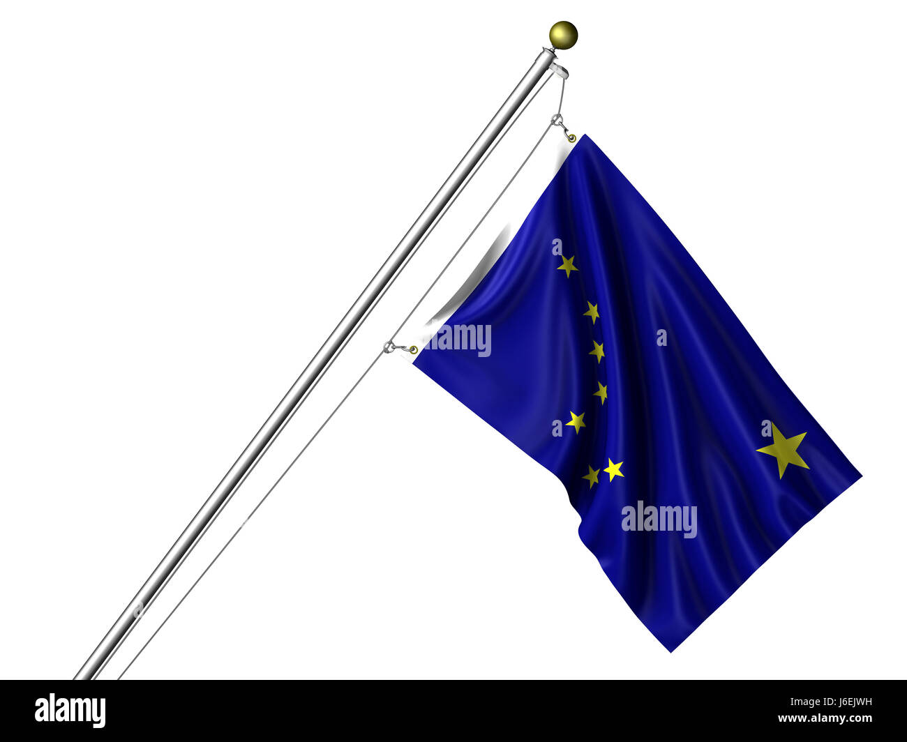 USA-Flagge Staat Alaska isoliert Farbe amerikanische Usa Amerika Flag pole Banner Stockfoto