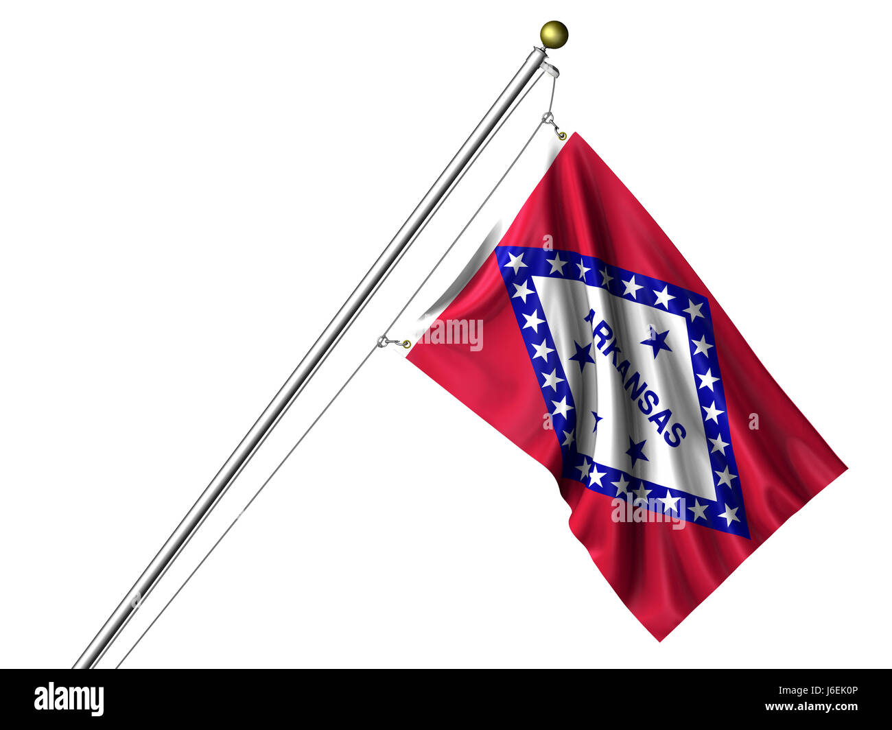 isolierte Usa Flagge pole isoliert Zustand Farbe amerikanische Usa Amerika Fahnenstange Stockfoto