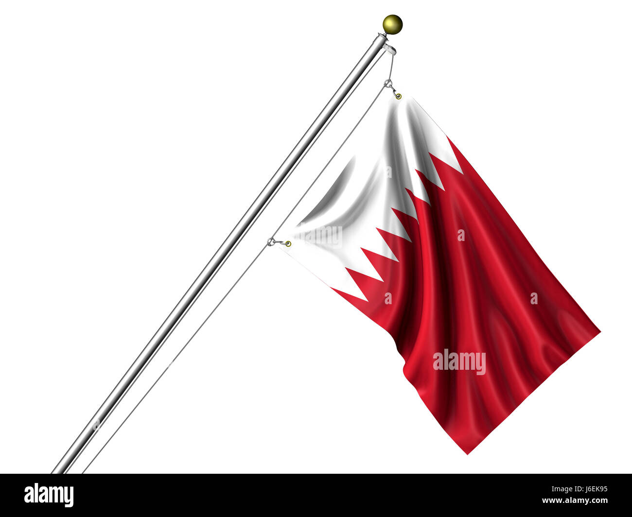 isolierte Asien Flag pole asiatischen isolierte Farbe Asien Fahnenbanner Pol Textil Stockfoto