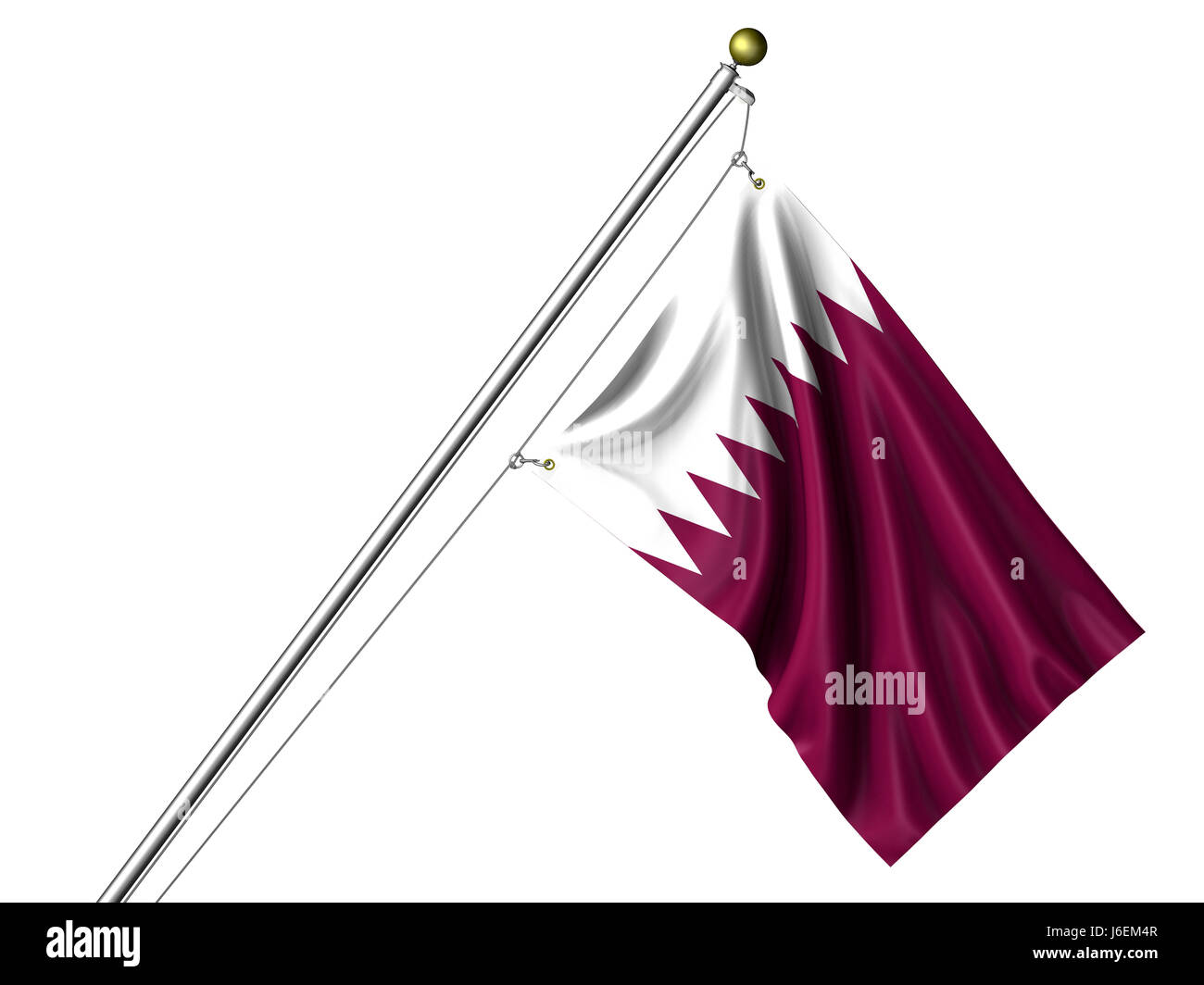 isolierte Asien Flag pole asiatischen isolierte Farbe Asien Fahnenbanner Pol Textil Stockfoto