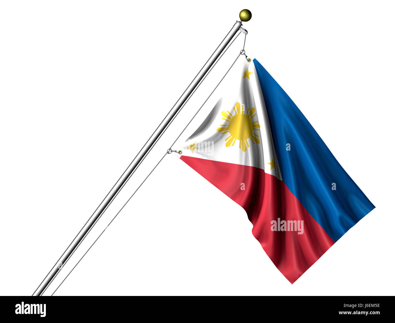isolierte Asien Flag pole asiatischen Philippinen Philippinen isolierte Farbe Asien Fahne Stockfoto