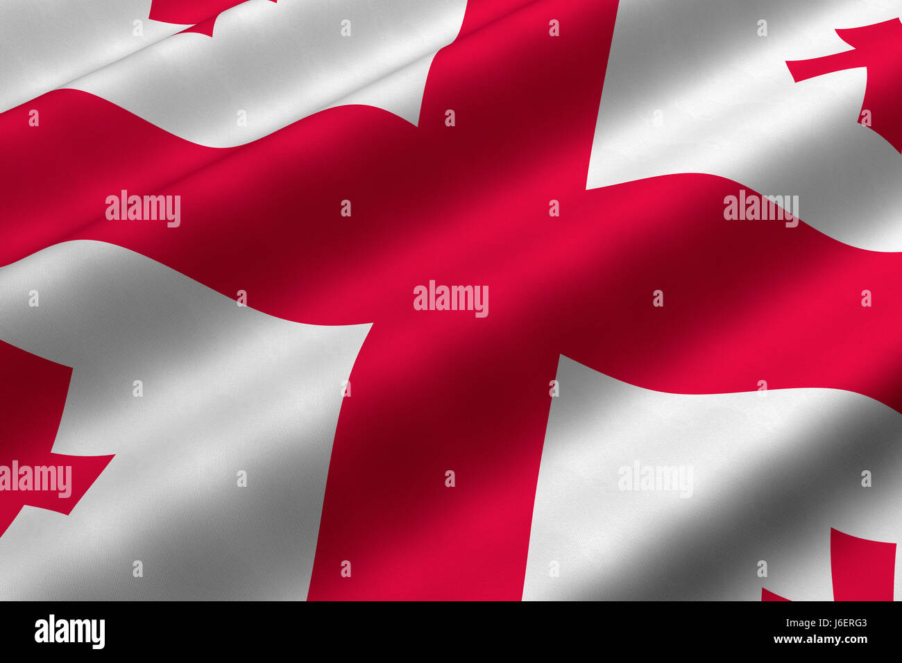 leere europäischen kaukasischen Europa-Asien Flagge Georgien asiatische Farbe Nahaufnahme Asien Stockfoto