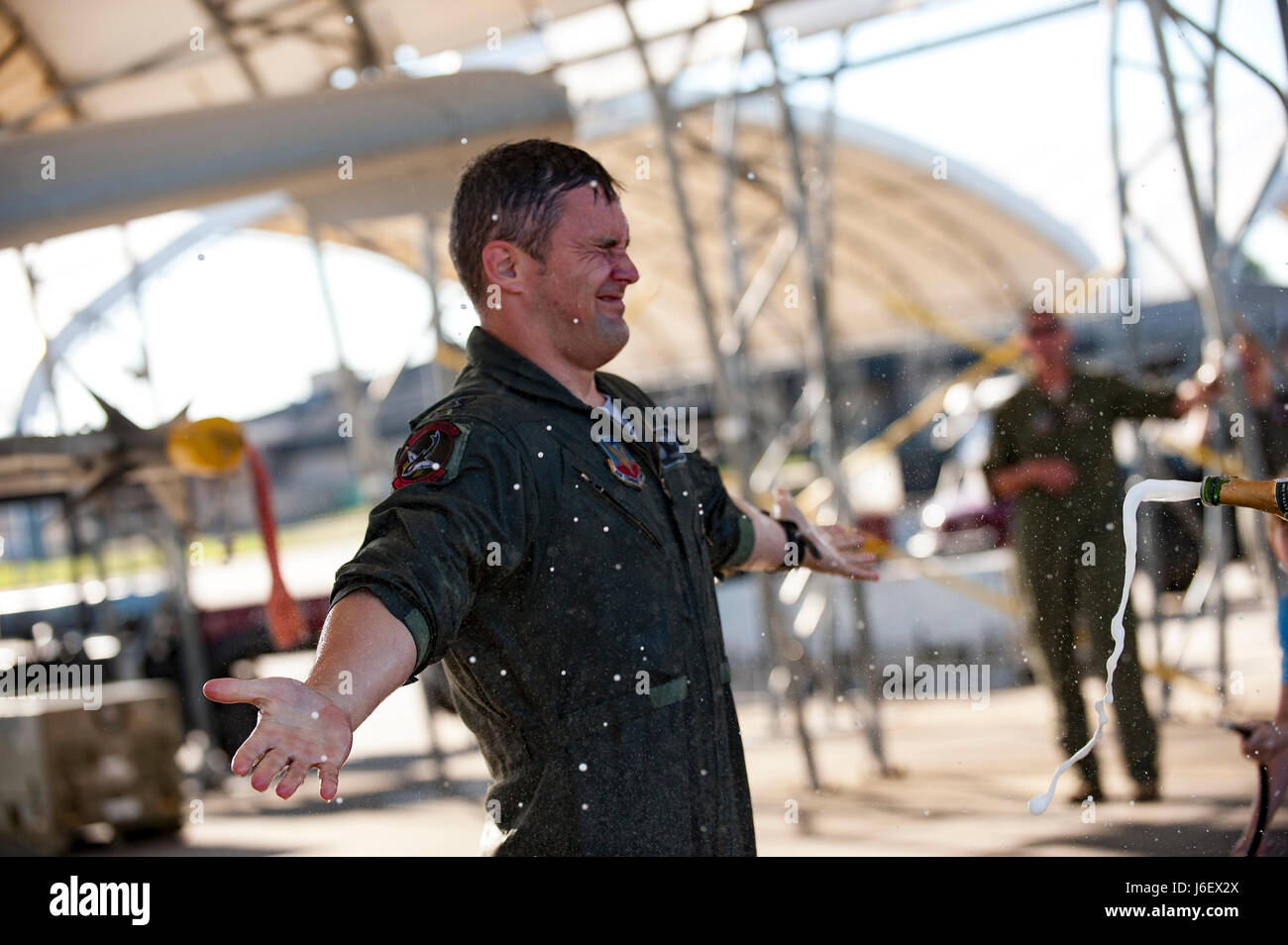 Die 75th Fighter Squadron absolvierte am 8. Mai 2017 einen letzten Flug auf der Moody Air Force Base in Georgia, was das Ende einer Kommandoreise mit A-10-Kampfeinsatz in die Türkei und einer bedeutenden Waffenlieferung bedeutete. Stockfoto