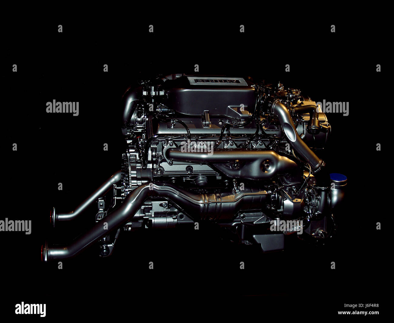 Turbolader Motorleistung Detail Zulassung Sportwagen v8 Motoren Stockfoto