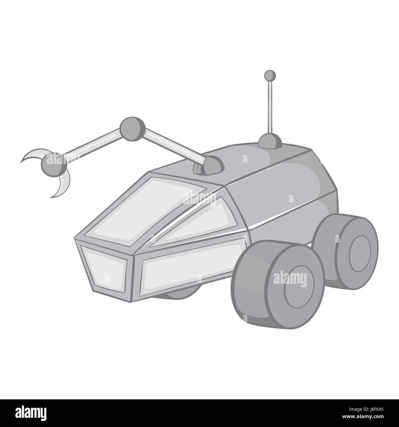 Mars Exploration Rover Symbol schwarz Stil Monochrom Stock Vektor